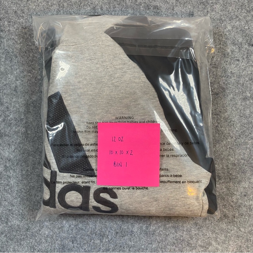 Adidas Embroidered Heathered Gray/Black Hoodie Sweatshirt Boys Size M (10-12) - Picture 11 of 11
